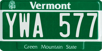 VT license plate YWA577
