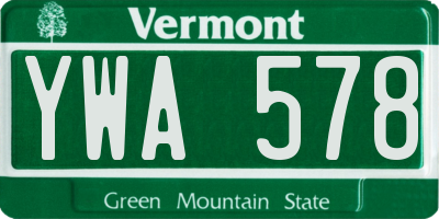 VT license plate YWA578