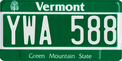 VT license plate YWA588