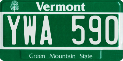 VT license plate YWA590