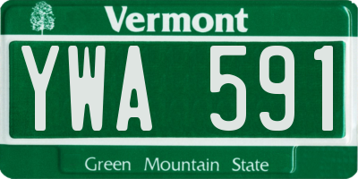 VT license plate YWA591