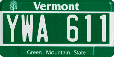 VT license plate YWA611