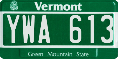 VT license plate YWA613