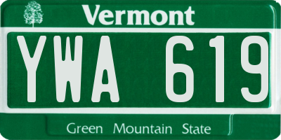 VT license plate YWA619