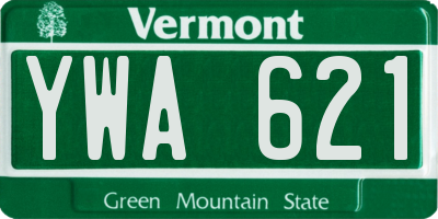 VT license plate YWA621