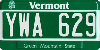 VT license plate YWA629