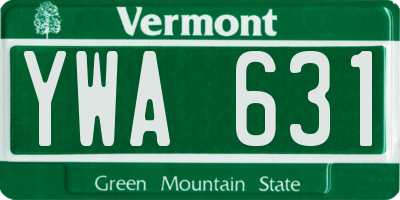 VT license plate YWA631