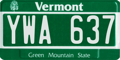 VT license plate YWA637