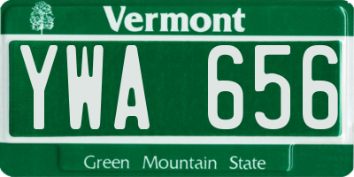 VT license plate YWA656
