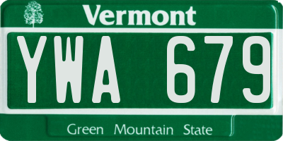 VT license plate YWA679