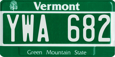 VT license plate YWA682