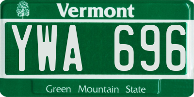 VT license plate YWA696