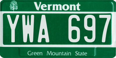 VT license plate YWA697
