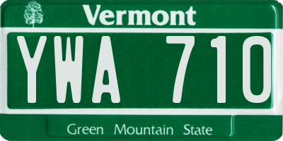 VT license plate YWA710