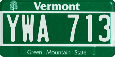 VT license plate YWA713