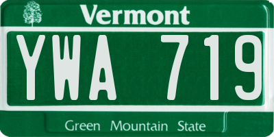 VT license plate YWA719