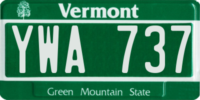 VT license plate YWA737