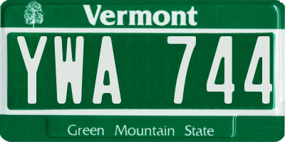 VT license plate YWA744