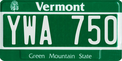 VT license plate YWA750