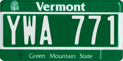 VT license plate YWA771