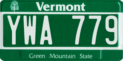VT license plate YWA779