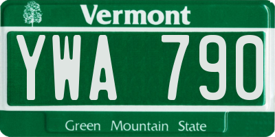 VT license plate YWA790