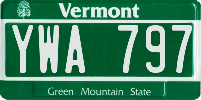 VT license plate YWA797