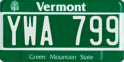VT license plate YWA799