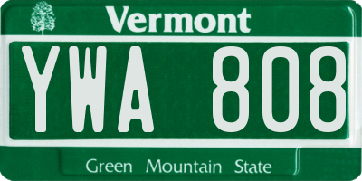 VT license plate YWA808