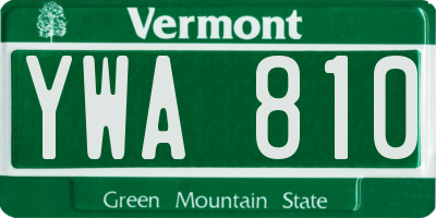 VT license plate YWA810