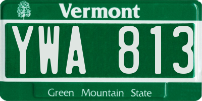 VT license plate YWA813
