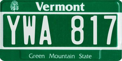 VT license plate YWA817
