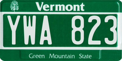 VT license plate YWA823