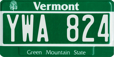 VT license plate YWA824