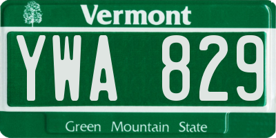 VT license plate YWA829