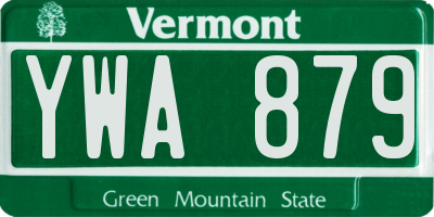 VT license plate YWA879