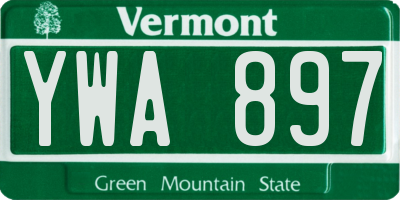 VT license plate YWA897
