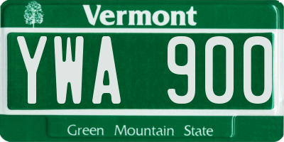 VT license plate YWA900