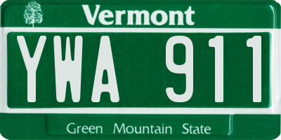 VT license plate YWA911