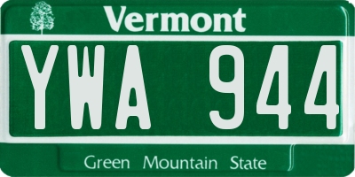 VT license plate YWA944