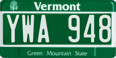VT license plate YWA948