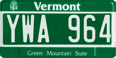 VT license plate YWA964
