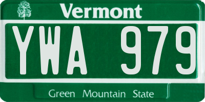 VT license plate YWA979