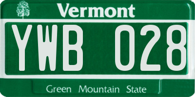 VT license plate YWB028
