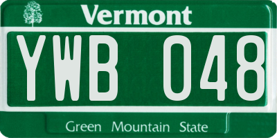 VT license plate YWB048