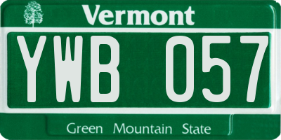 VT license plate YWB057