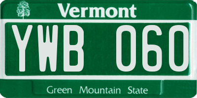 VT license plate YWB060