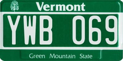VT license plate YWB069