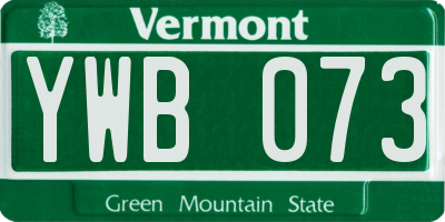 VT license plate YWB073