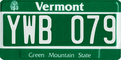 VT license plate YWB079
